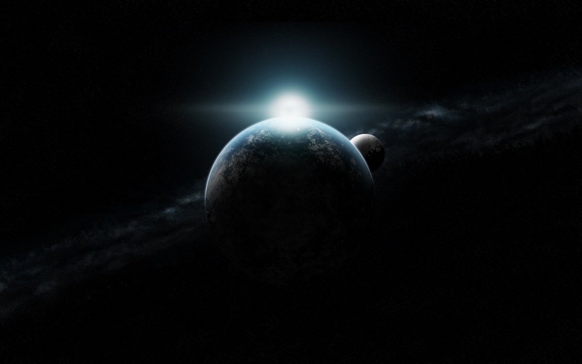 Moon planet star starry sky 6K wall