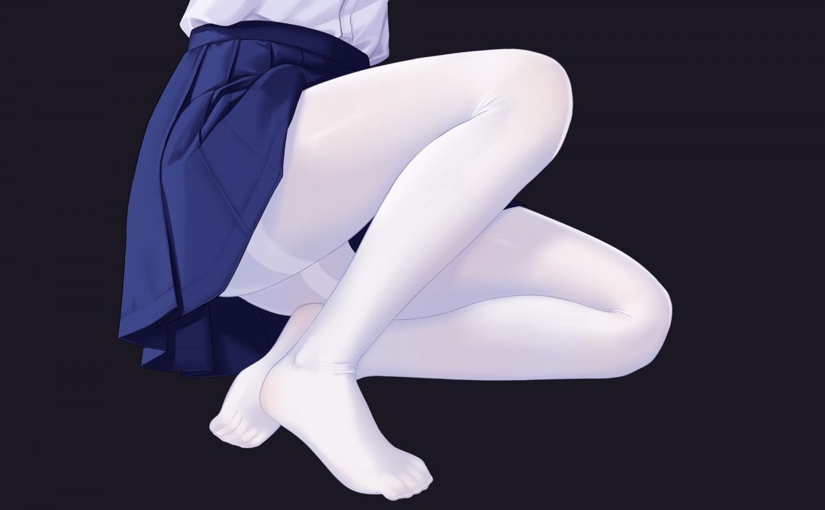 Anime beauty dark blue mini skirt