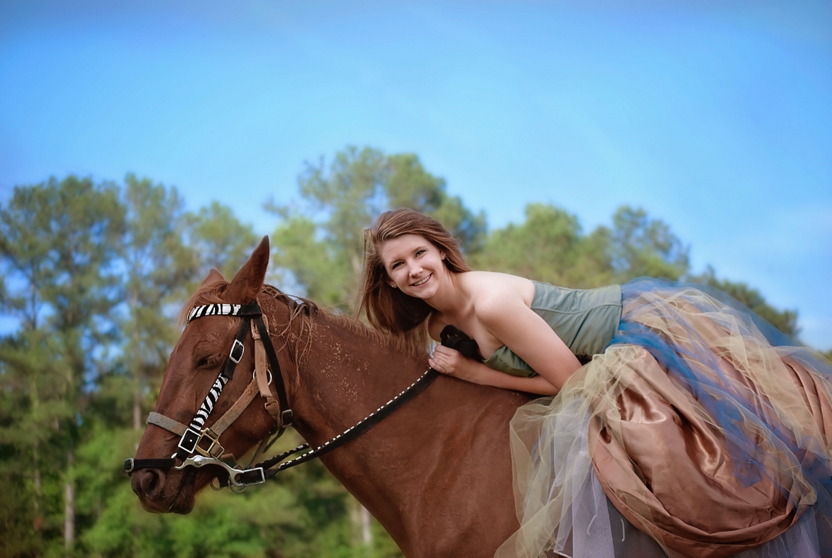 4k photography of a girl riding a horse