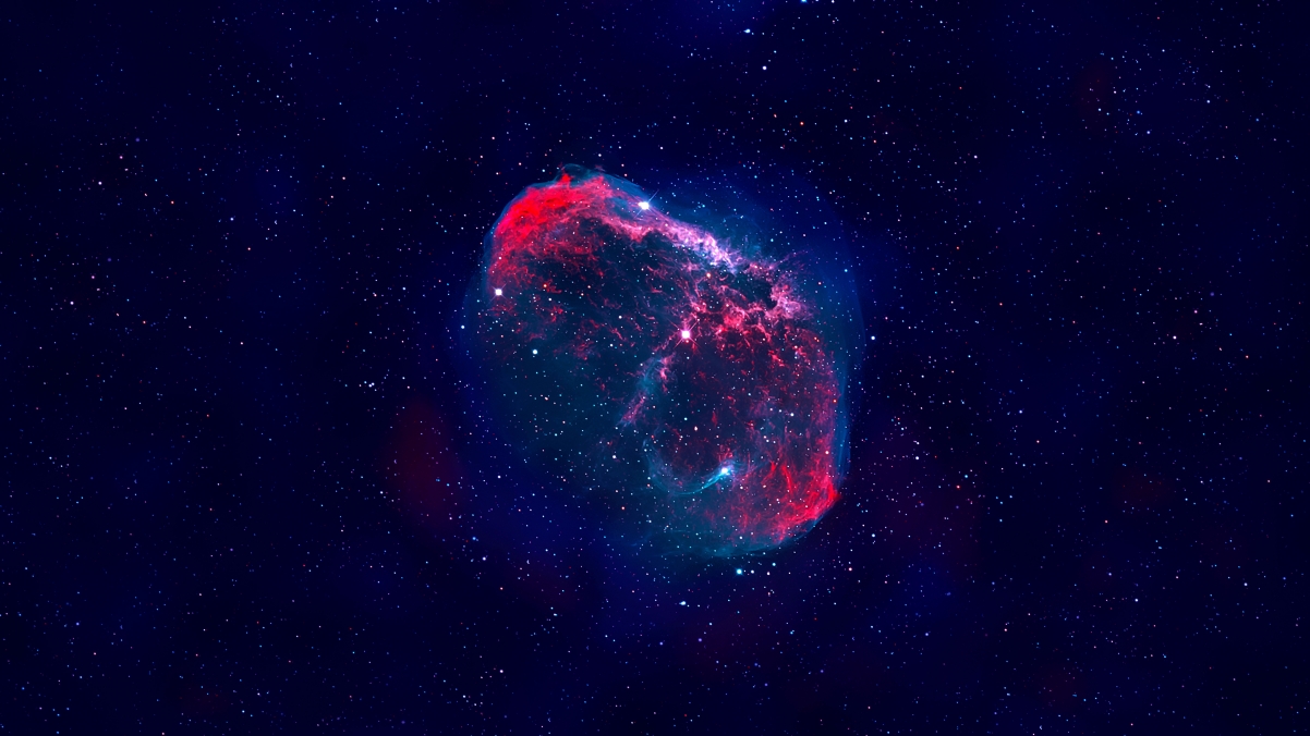 Crescent Nebula Starry Sky 4K Wallpaper