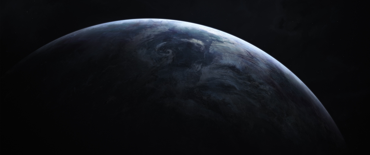 Moon starry sky 3440x1440 wallpaper