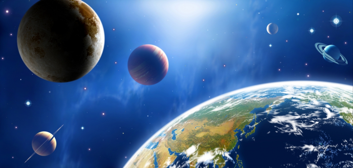 5k image of the moon on the surface of the earth in the universe