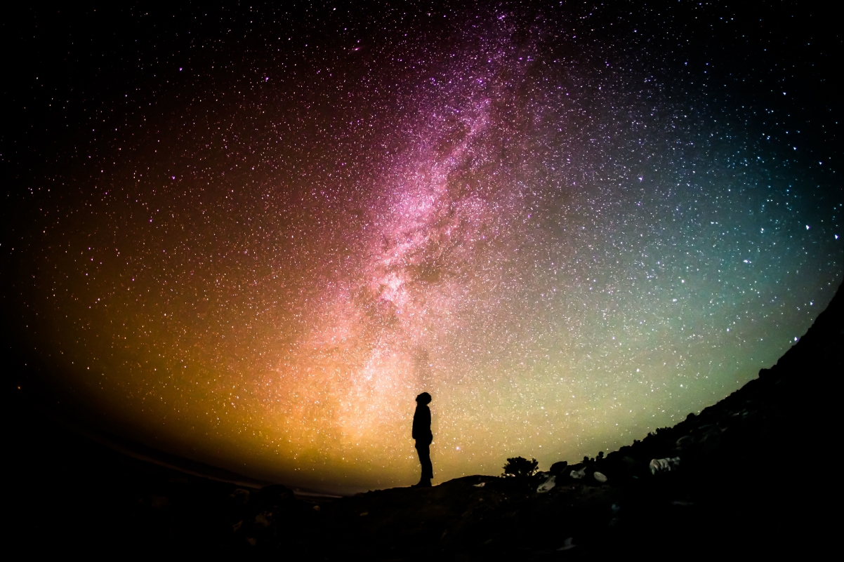 Galaxy cosmic man star looking