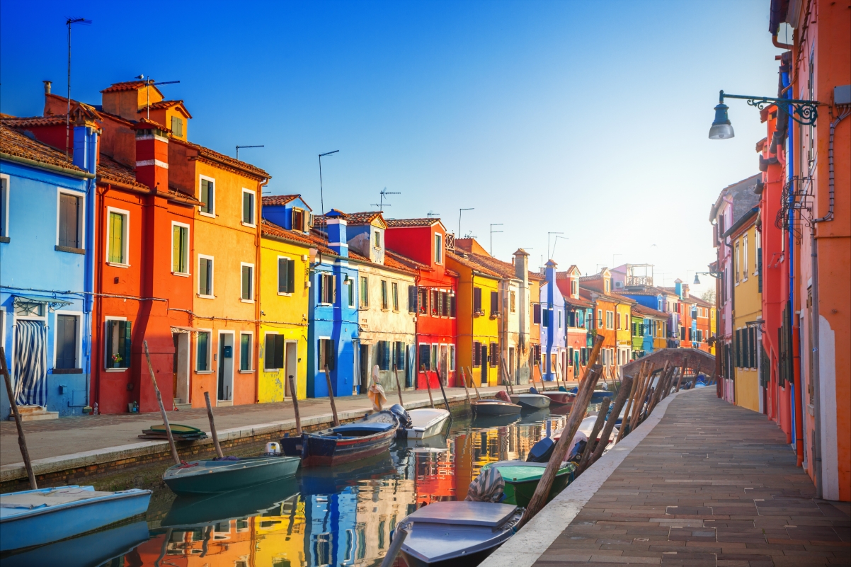 Panorama of Venice, Italy, canals,