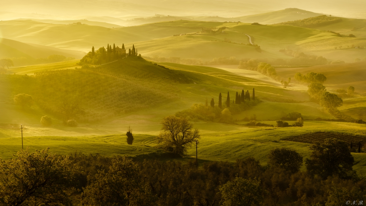 Tuscany countryside in the morning, Italy