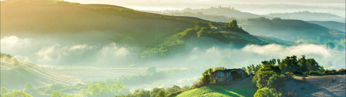 Tuscany sunrise landscape, Italy
