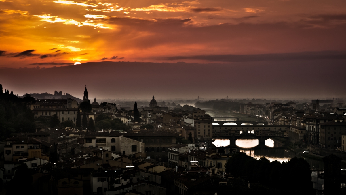 Sunset scenery in Florence, Italy