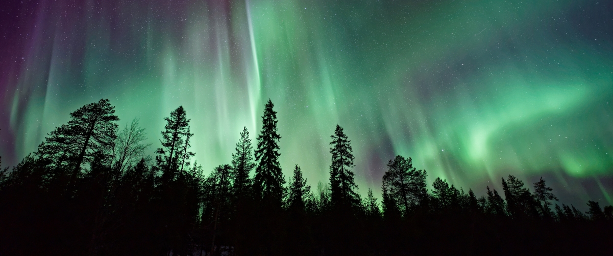 Night sky northern lights stars