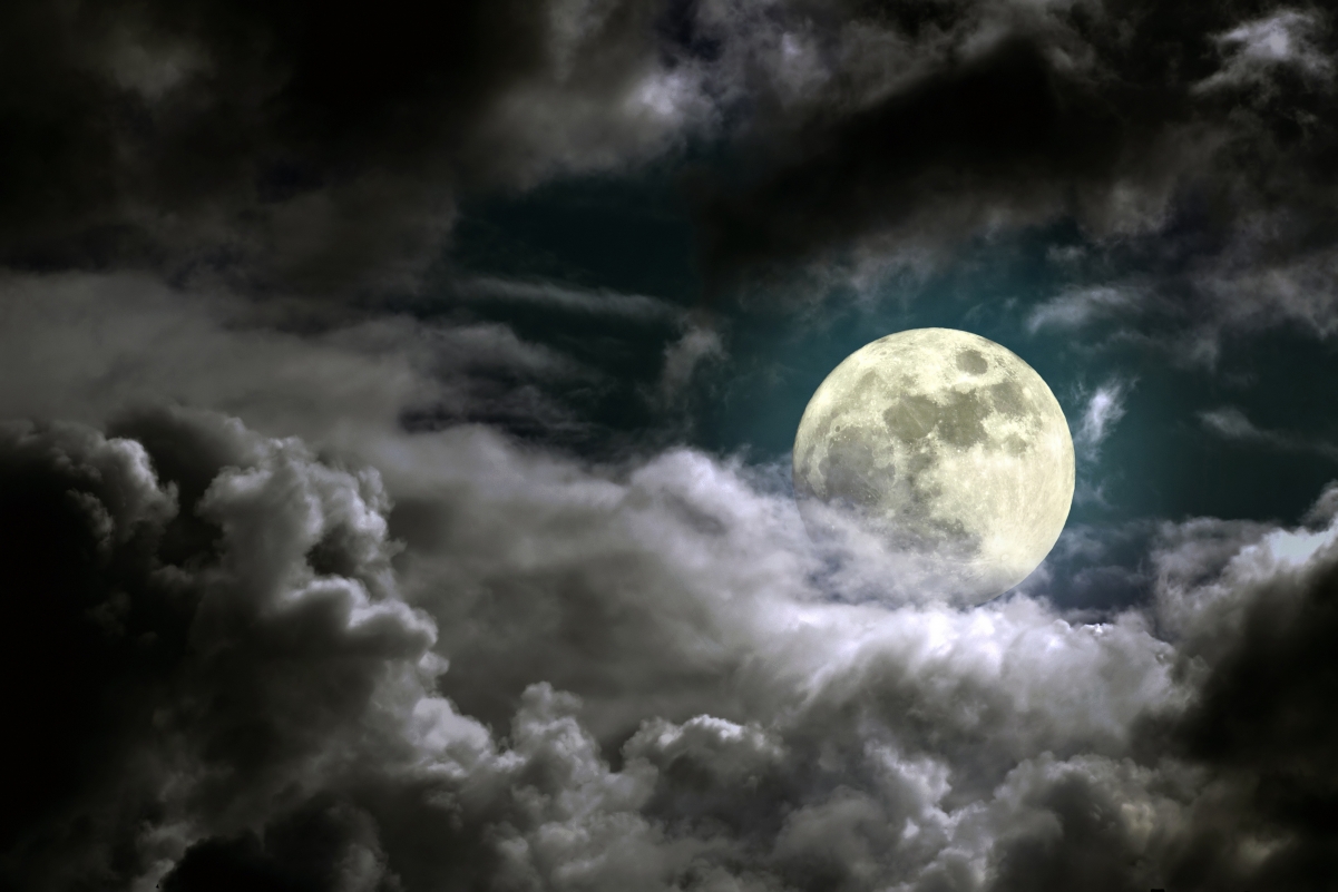 Night sky moon 4K landscape wall