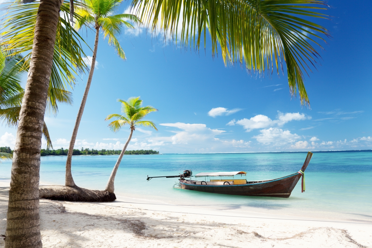 Sun, beach, coast, ocean, boat