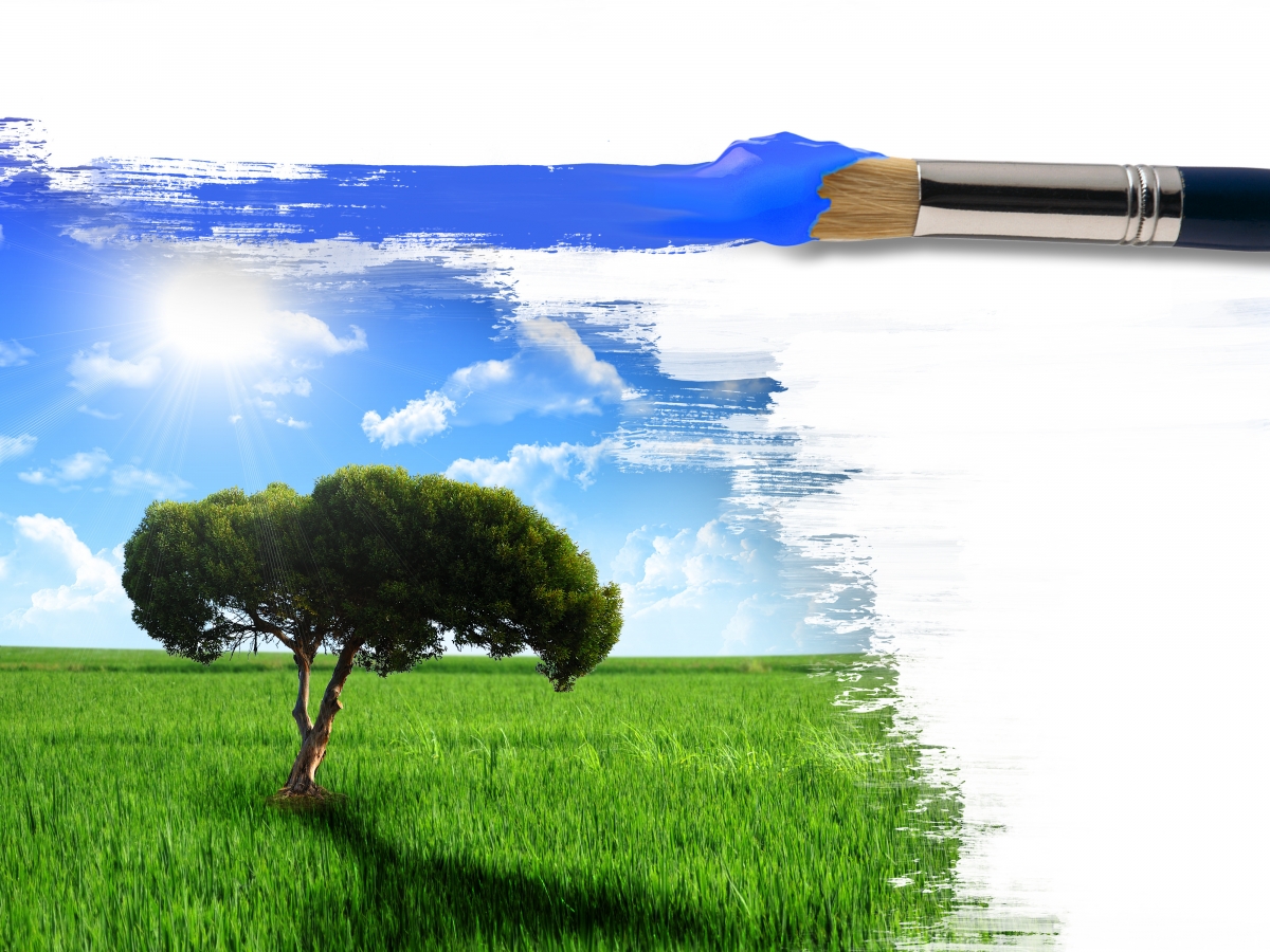 Sunshine Tree Brush Art Design