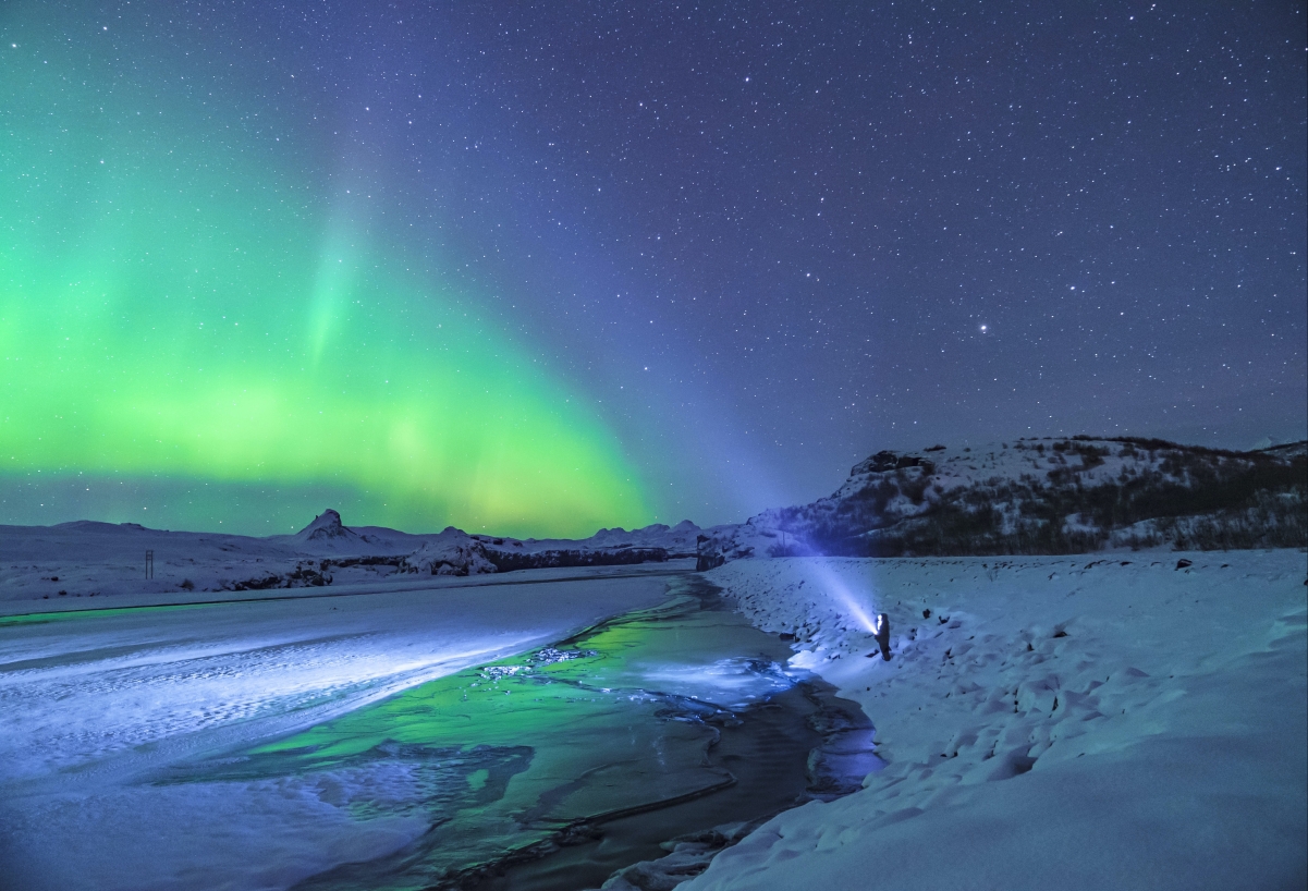 Snow ice natural aurora 4k landscape wall