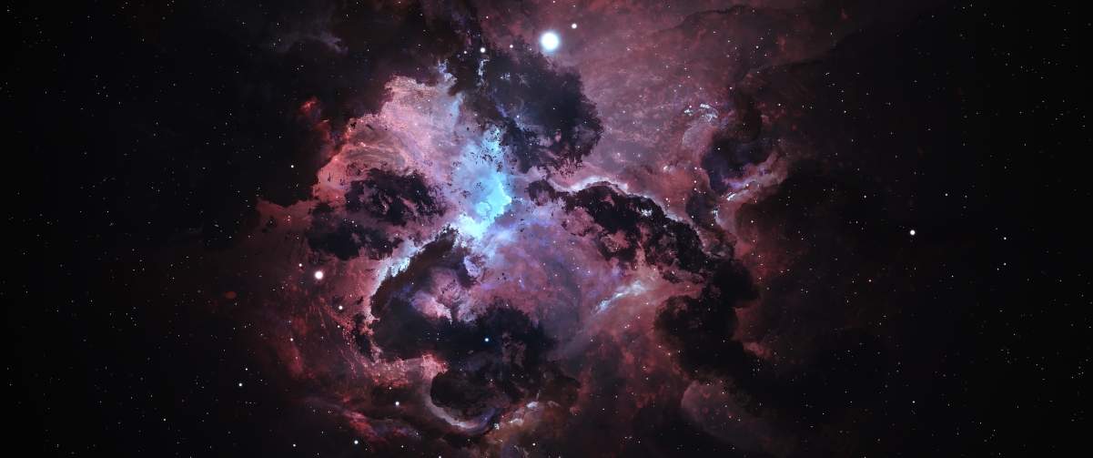 Nebula Fish Screen 3440x1440 Wallpaper