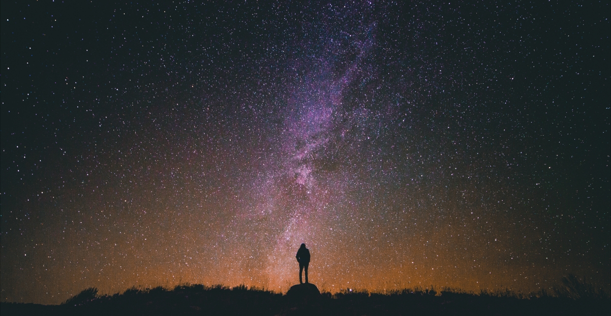 Starry night starry sky silhouette starry