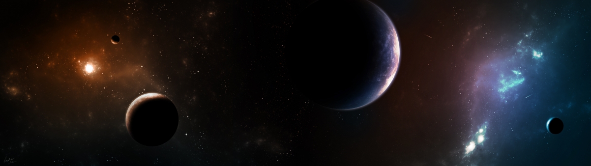 Starry sky wallpaper 3840x1080
