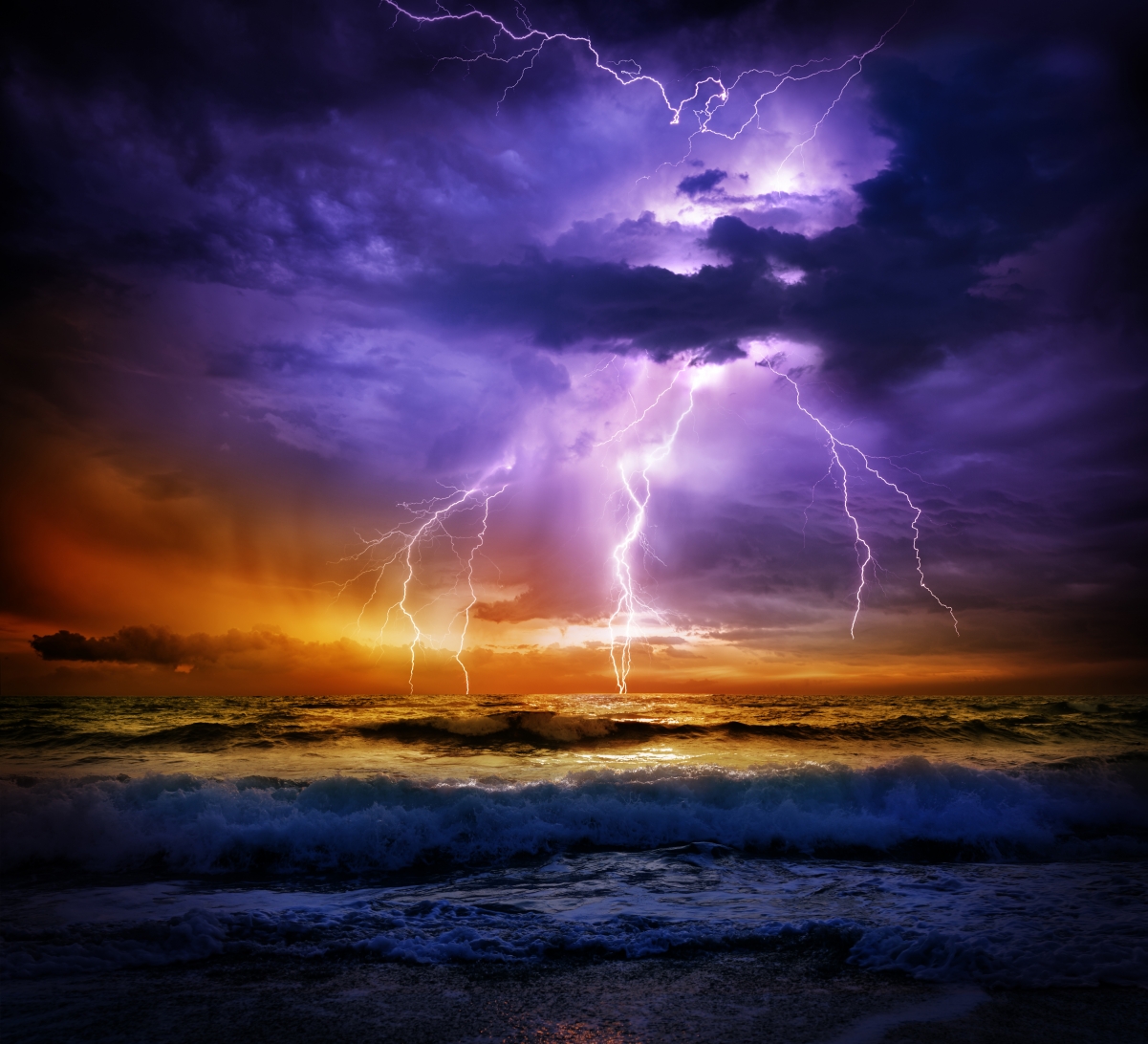 Dark Clouds Lightning Landscape 4K Wallpaper