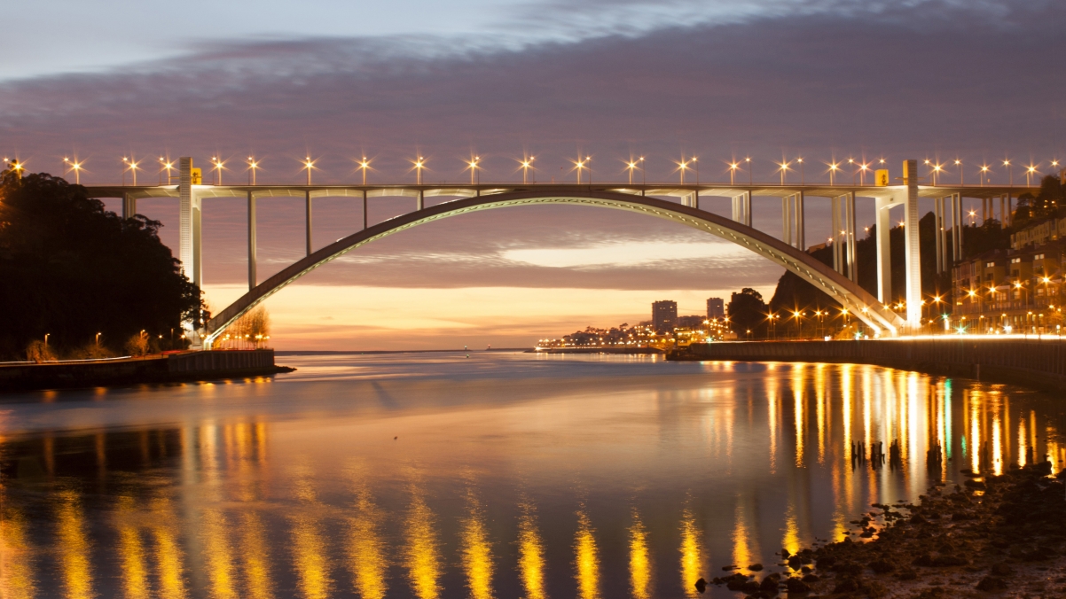 Bridge lights beautiful scenery 4k wall at night