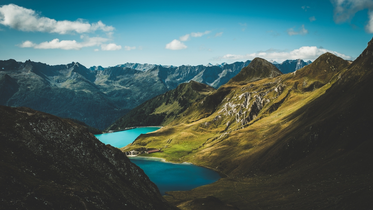 Sky cloud mountain lake natural scenery 4K