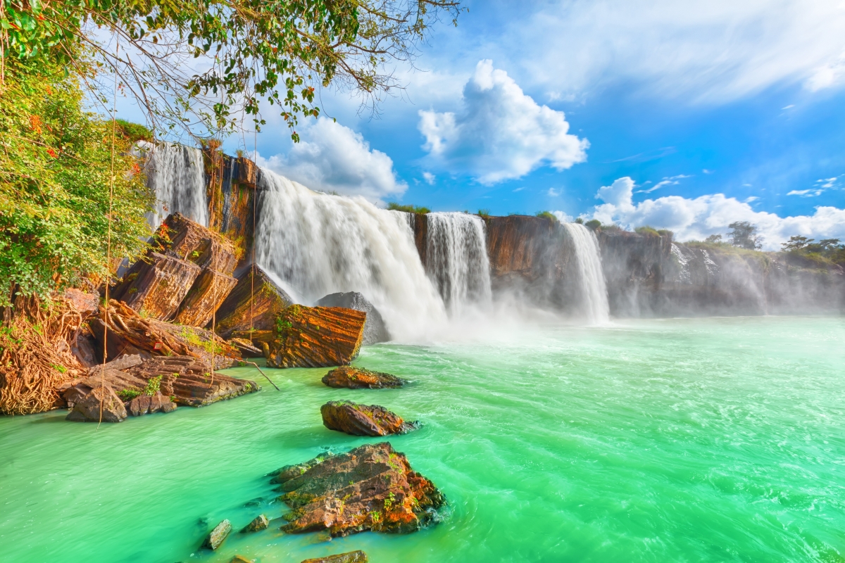Sky cloud rock waterfall vietnam