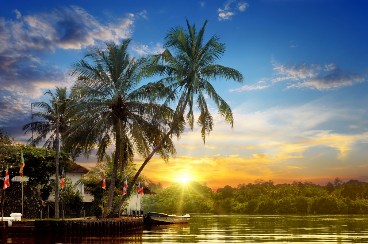 Sky clouds sun sunset tropical