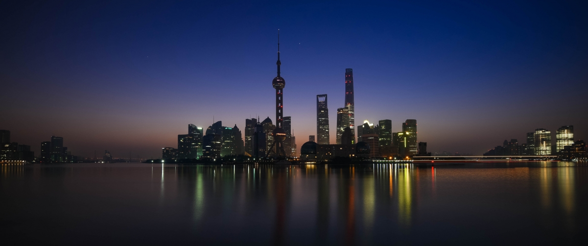 Shanghai Huangpu River sunrise scenery 3440