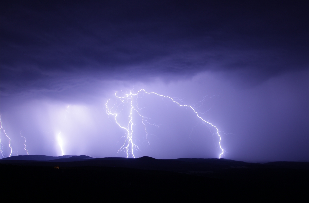 Flash thunderstorm sky dark night day