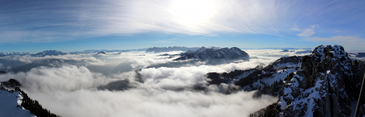 Mountain peaks alpine clouds 10k landscape