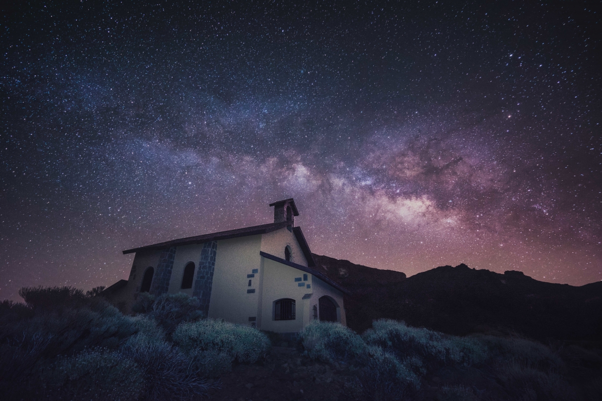 Mountain Milky Way Space Star Church