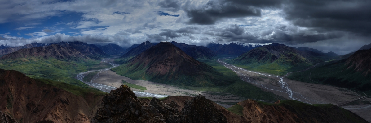 Mountain River Panorama 9K Landscape Wallpaper
