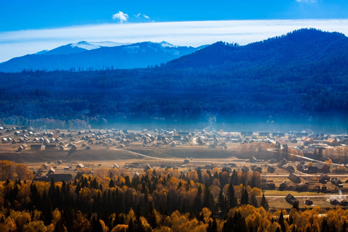 5K landscape map of mountain village Xinjiang