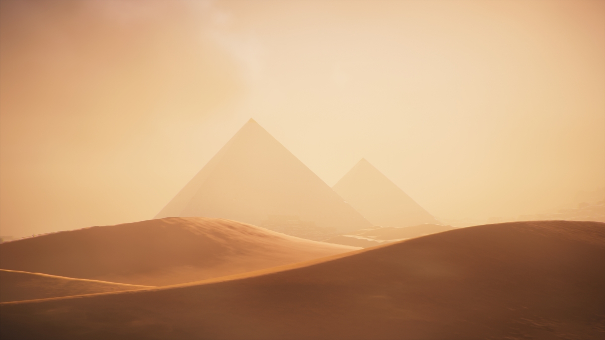 Desert Pyramid Simple Landscape 4k Wall