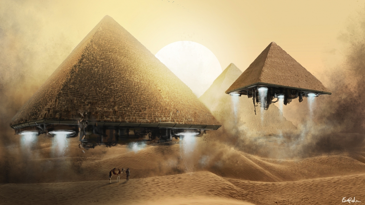 Desert Pyramid Flying Saucer Idea