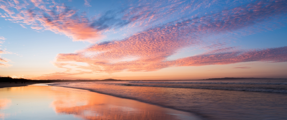 Sunset beach 3440x1440 with fish screen