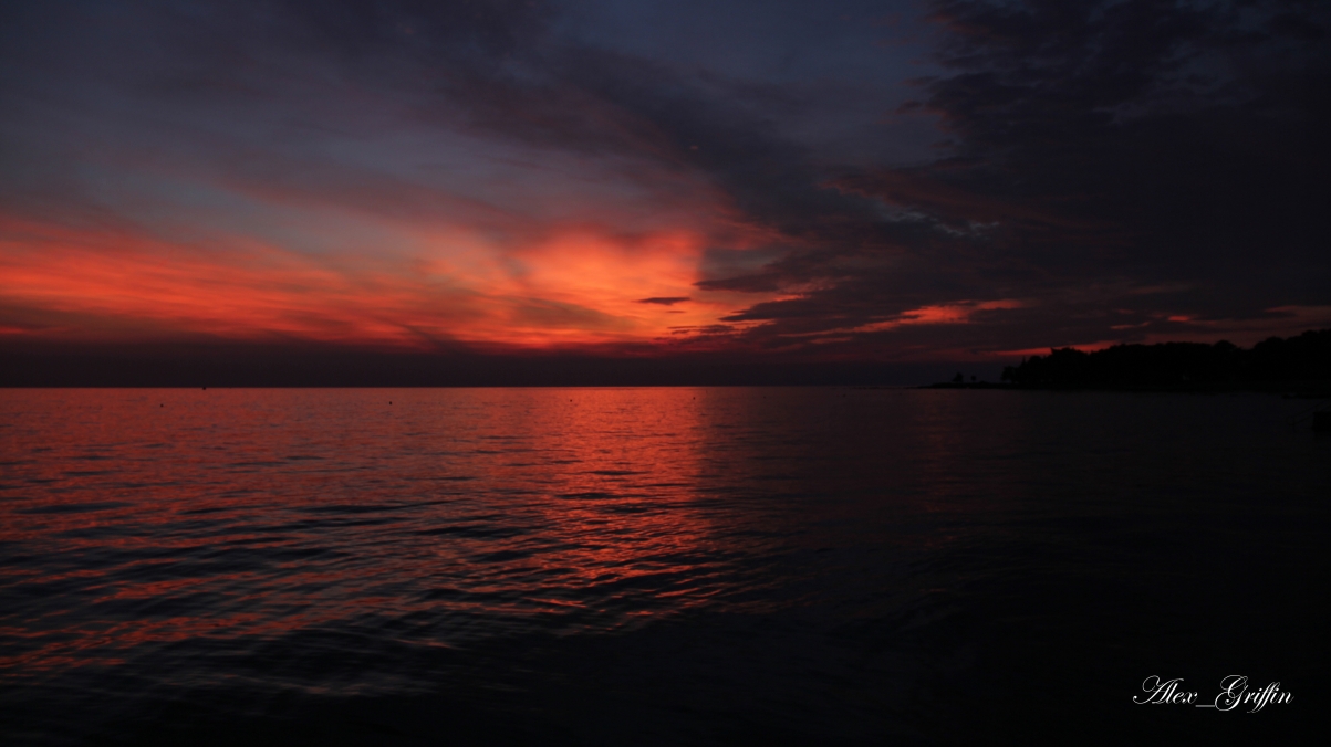 Sunset sea clouds 5K landscape pictures