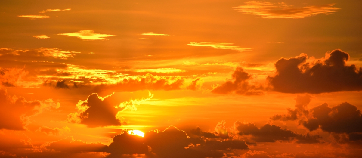 Sunrise orange majestic sky light