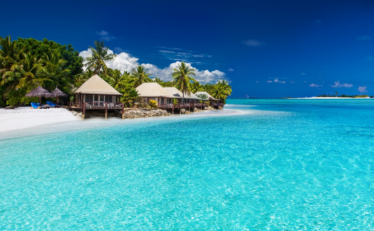 Tropical coast beach villa 4K landscape
