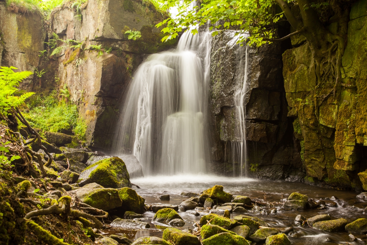 Waterfall Rock Stone 4K Landscape Wall