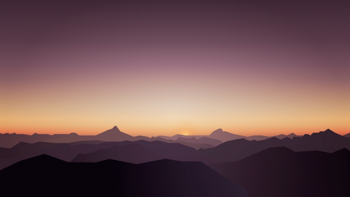 Calm Sunset Mountain 5K Wallpaper