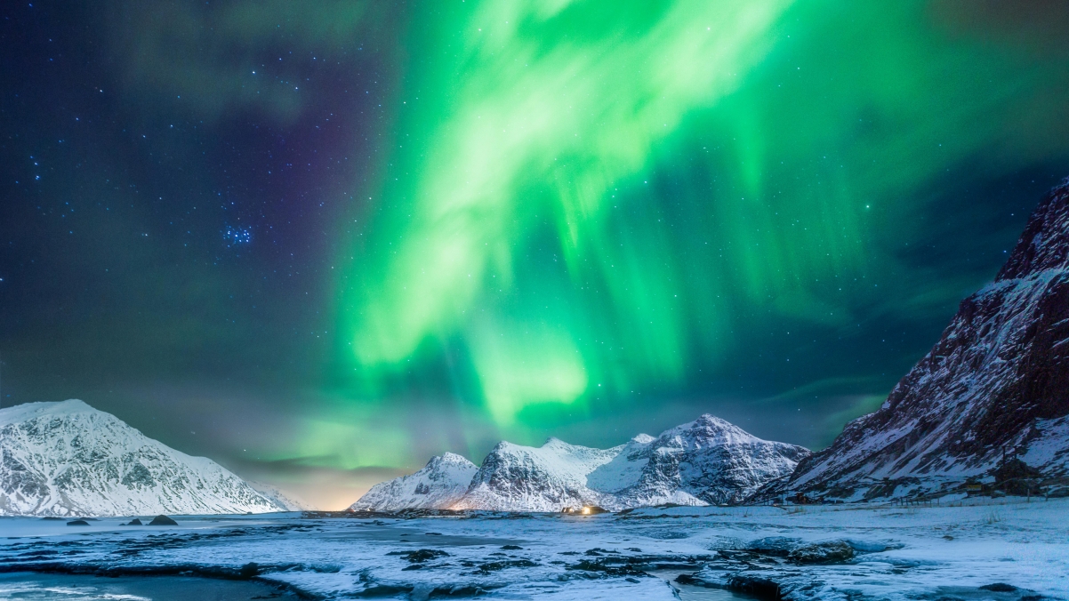 Norway aurora landscape 4k wallpaper 3840