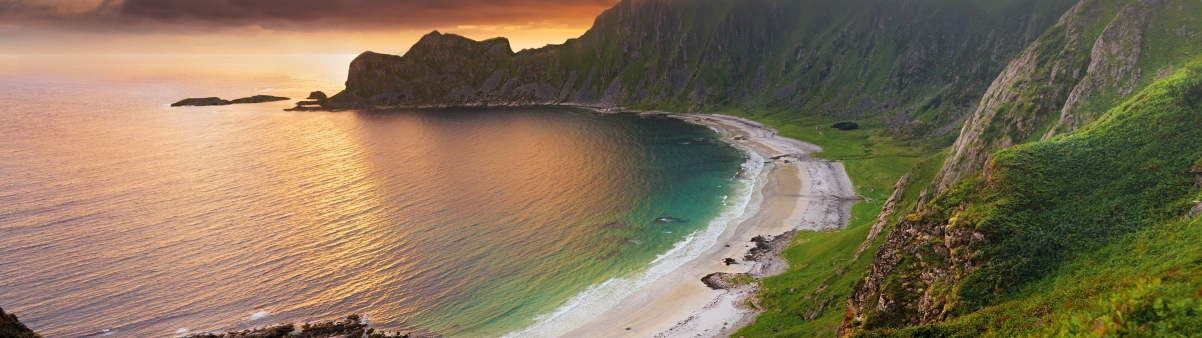 Norway bay landscape 3840x1080 wall