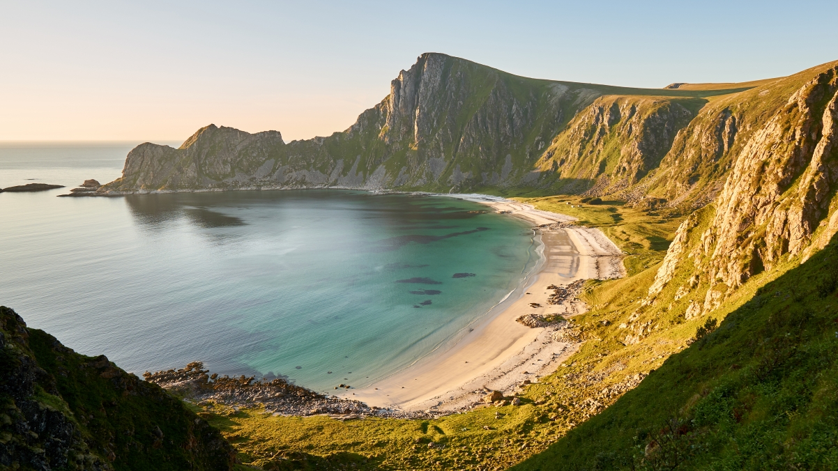 Hidden sea between mountains in northern Norway