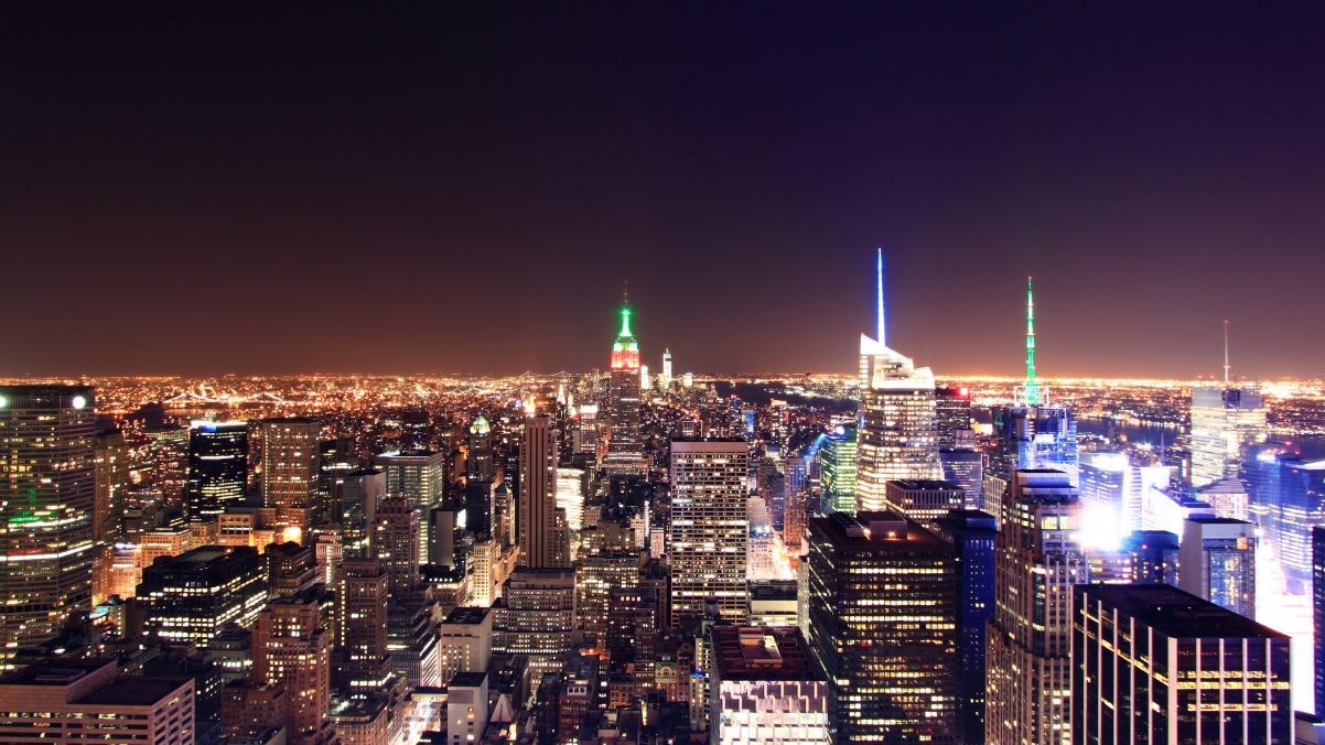 New York city center night view 3840x216