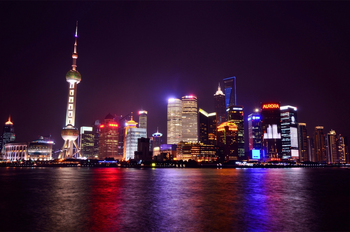 Skyscrapers shanghai night scenery 4