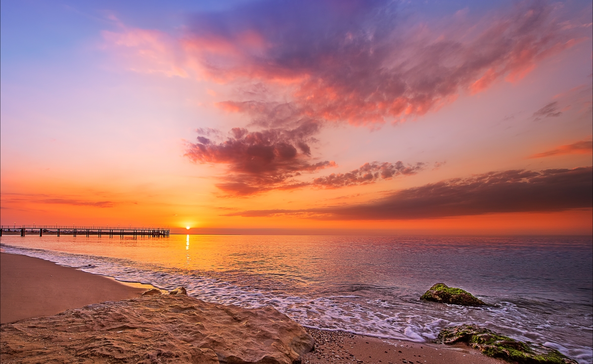 Beautiful tropical beach sunrise 5
