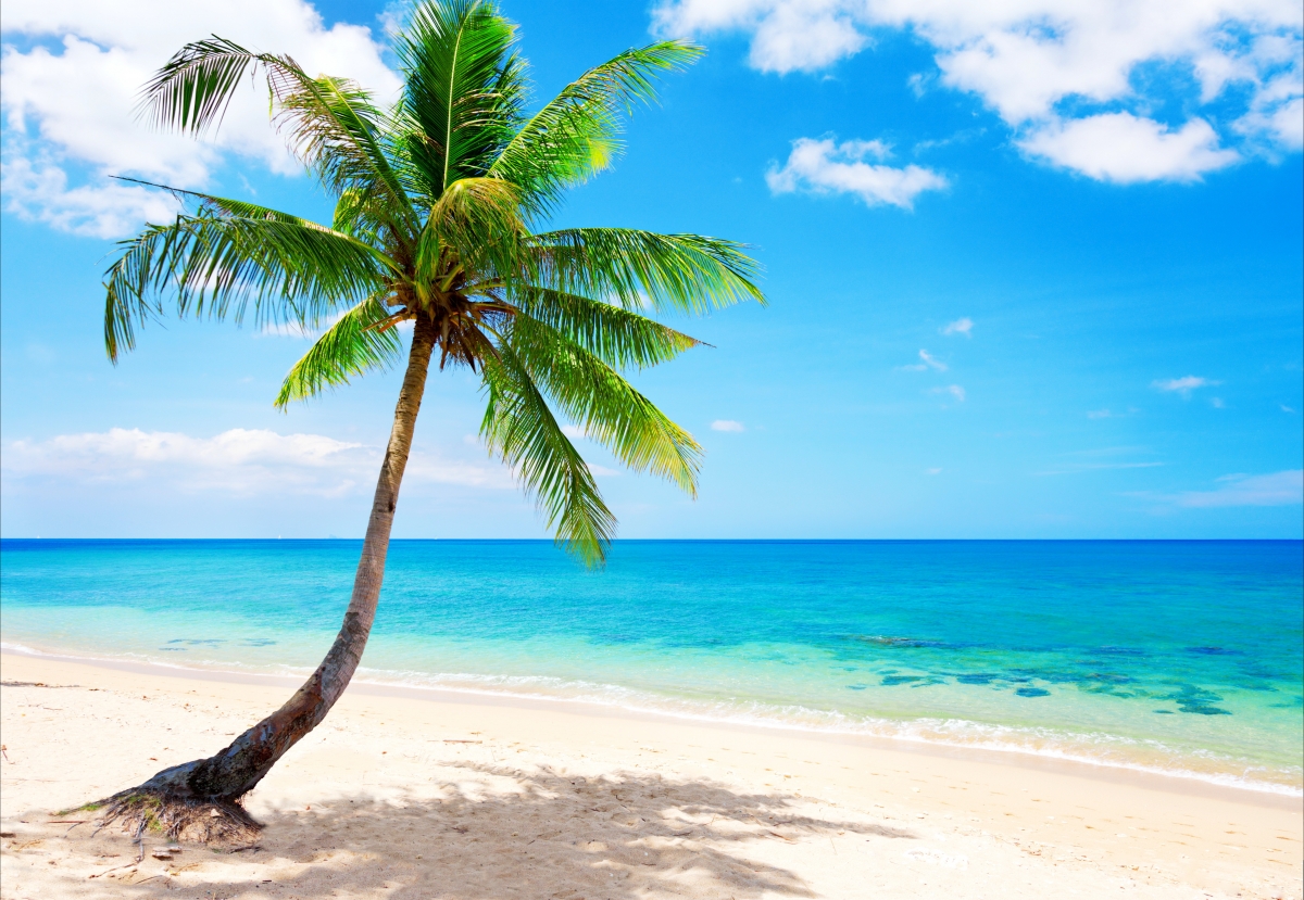 Beautiful blue sea, sky, sand