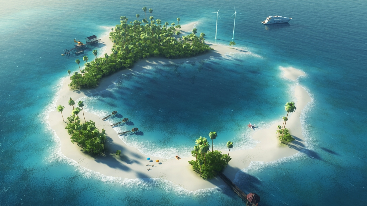 Beautiful ocean island landscape wallpaper