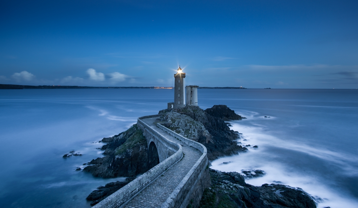 Beautiful seaside lighthouse 5K landscape