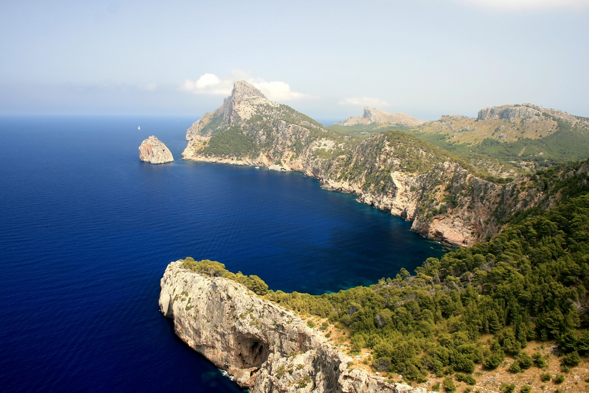Mallorca Sea Mountains Clouds Sky 4K Wind