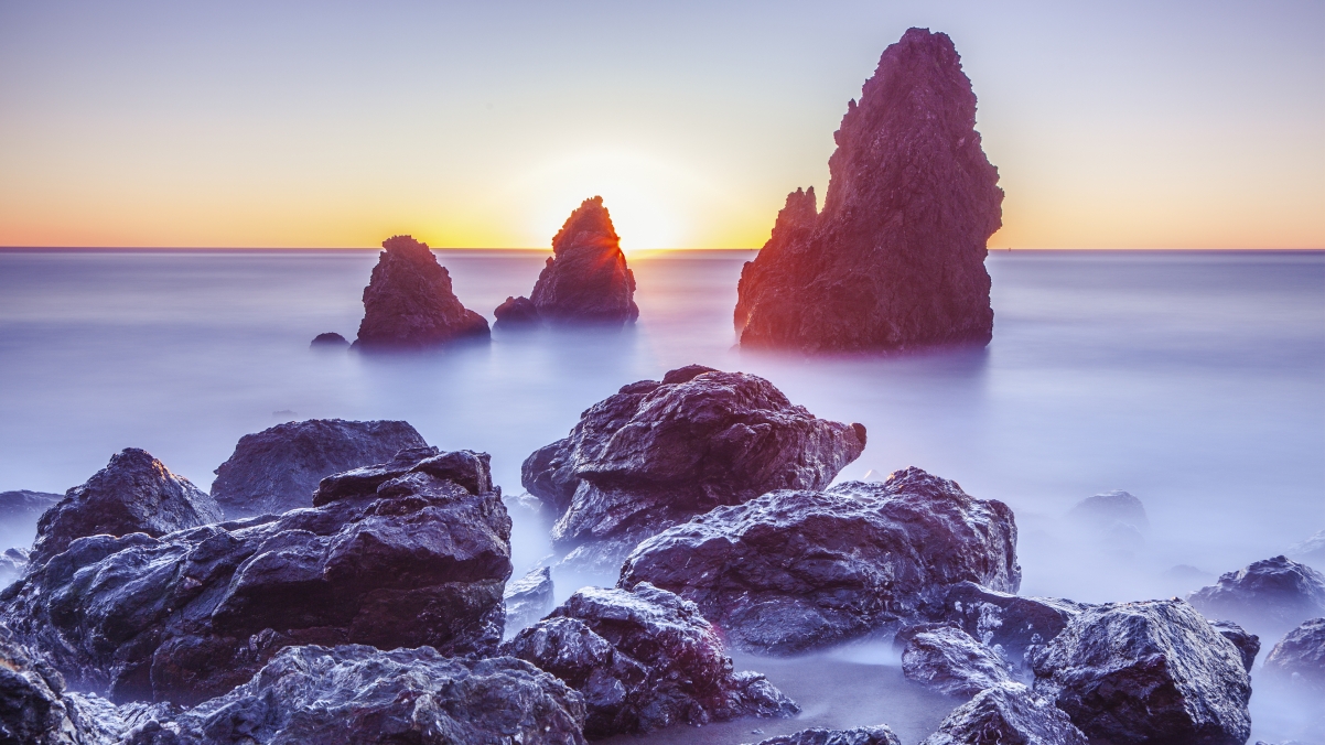 Marin headland beach sunset 4k landscape