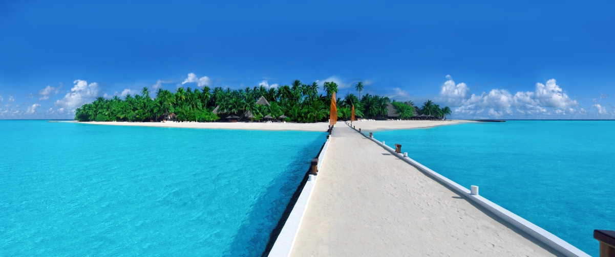 Maldives island landscape 3440x1